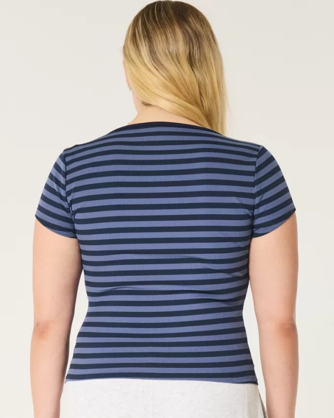 Ribbed Seamless Fabric Scoop Baby Tee,Ribbed Seamless Fabric Scoop Baby Tee Ribbed Seamless Fabric Scoop Baby Tee,Ribbed Seamless Fabric Scoop Baby Tee