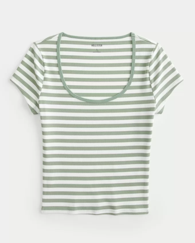 Ribbed Seamless Fabric Scoop Baby Tee,Ribbed Seamless Fabric Scoop Baby Tee Ribbed Seamless Fabric Scoop Baby Tee,Ribbed Seamless Fabric Scoop Baby Tee