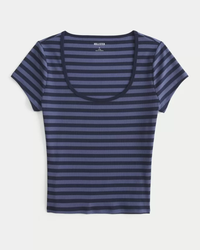 Ribbed Seamless Fabric Scoop Baby Tee,Ribbed Seamless Fabric Scoop Baby Tee Ribbed Seamless Fabric Scoop Baby Tee,Ribbed Seamless Fabric Scoop Baby Tee