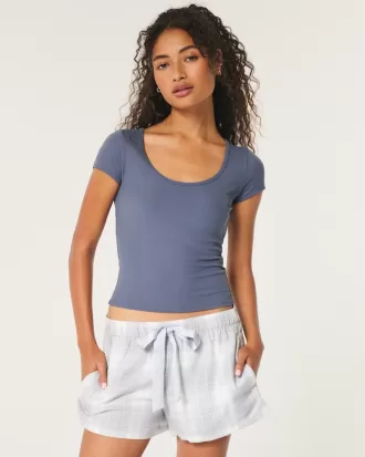 Ribbed Seamless Fabric Scoop Baby Tee,Ribbed Seamless Fabric Scoop Baby Tee Ribbed Seamless Fabric Scoop Baby Tee,Ribbed Seamless Fabric Scoop Baby Tee