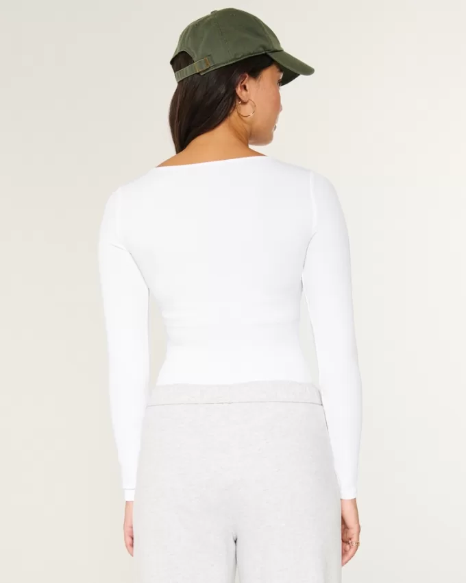 Ribbed Seamless Fabric Square-Neck Bodysuit,Ribbed Seamless Fabric Square-Neck Bodysuit Ribbed Seamless Fabric Square-Neck Bodysuit,Ribbed Seamless Fabric Square-Neck Bodysuit