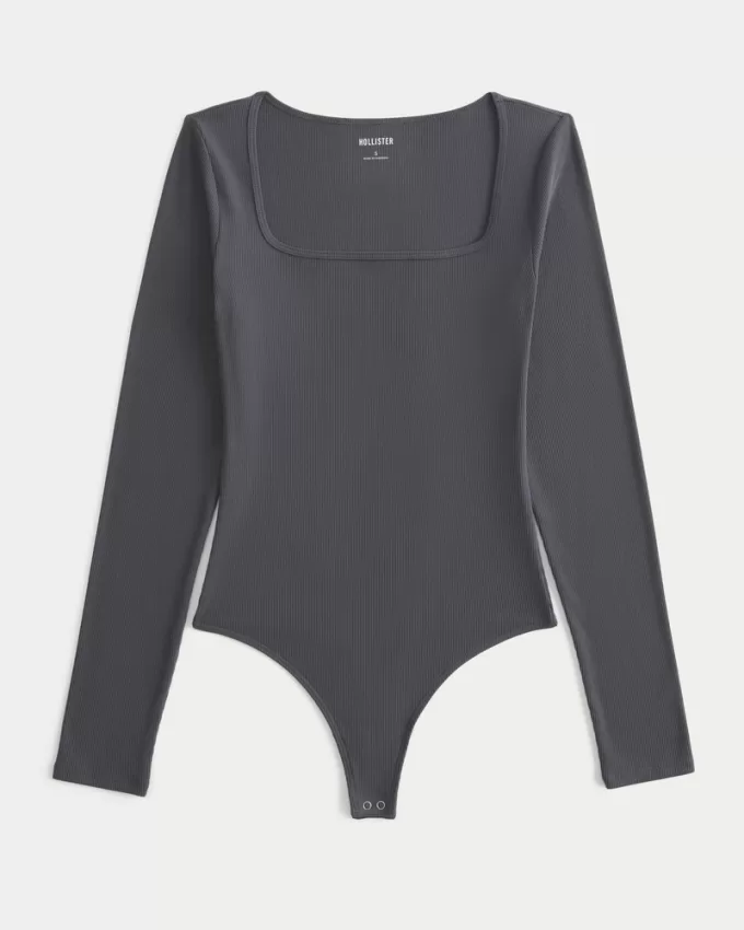 Ribbed Seamless Fabric Square-Neck Bodysuit,Ribbed Seamless Fabric Square-Neck Bodysuit Ribbed Seamless Fabric Square-Neck Bodysuit,Ribbed Seamless Fabric Square-Neck Bodysuit