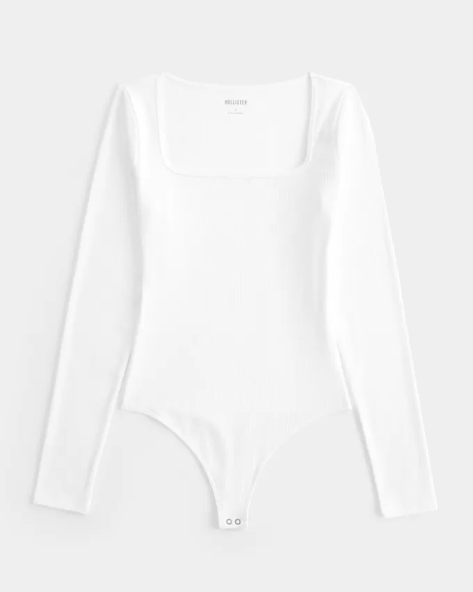 Ribbed Seamless Fabric Square-Neck Bodysuit,Ribbed Seamless Fabric Square-Neck Bodysuit Ribbed Seamless Fabric Square-Neck Bodysuit,Ribbed Seamless Fabric Square-Neck Bodysuit