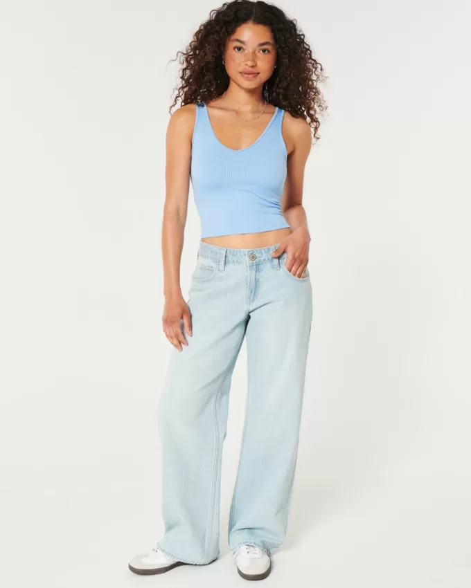 Ribbed Seamless Fabric V-Neck Tank,Ribbed Seamless Fabric V-Neck Tank Ribbed Seamless Fabric V-Neck Tank,Ribbed Seamless Fabric V-Neck Tank