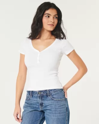 Ribbed Short-Sleeve Icon Henley,Ribbed Short-Sleeve Icon Henley