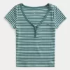 Ribbed Short-Sleeve Icon Henley,Ribbed Short-Sleeve Icon Henley