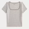 Ribbed Square-Neck Baby Tee,Ribbed Square-Neck Baby Tee Ribbed Square-Neck Baby Tee,Ribbed Square-Neck Baby Tee