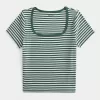 Ribbed Square-Neck Baby Tee,Ribbed Square-Neck Baby Tee Ribbed Square-Neck Baby Tee,Ribbed Square-Neck Baby Tee