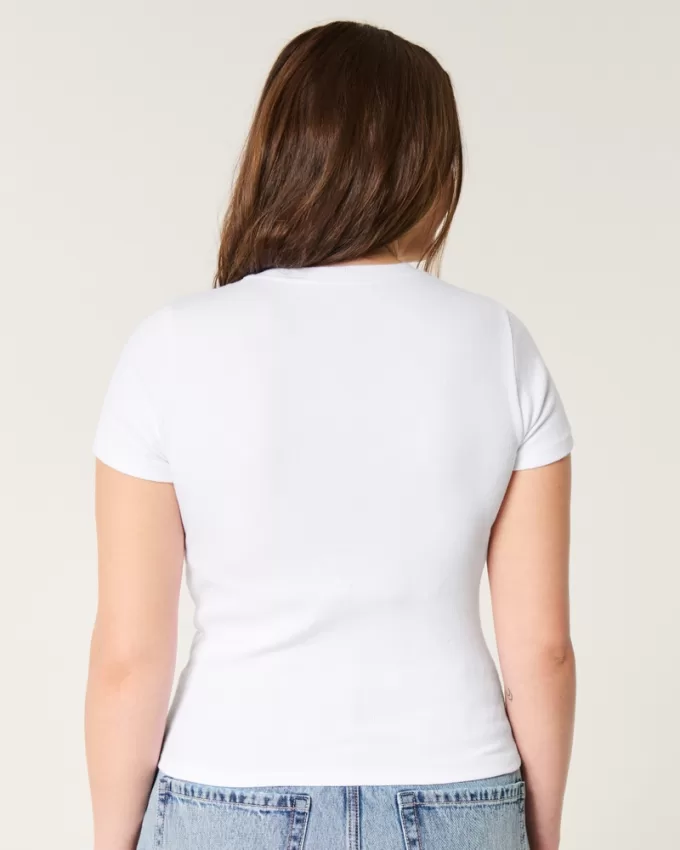 Ribbed Western Graphic Crew Baby Tee,Ribbed Western Graphic Crew Baby Tee Ribbed Western Graphic Crew Baby Tee,Ribbed Western Graphic Crew Baby Tee