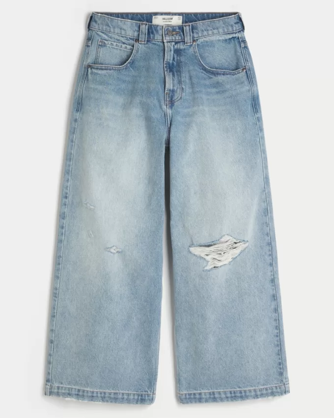 Ripped Light Wash Extreme Baggy Jeans,Ripped Light Wash Extreme Baggy Jeans
