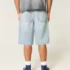 Ripped Light Wash Super Baggy Denim Shorts,Ripped Light Wash Super Baggy Denim Shorts