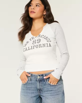 San Francisco Graphic Notch-Neck Baby Tee,San Francisco Graphic Notch-Neck Baby Tee