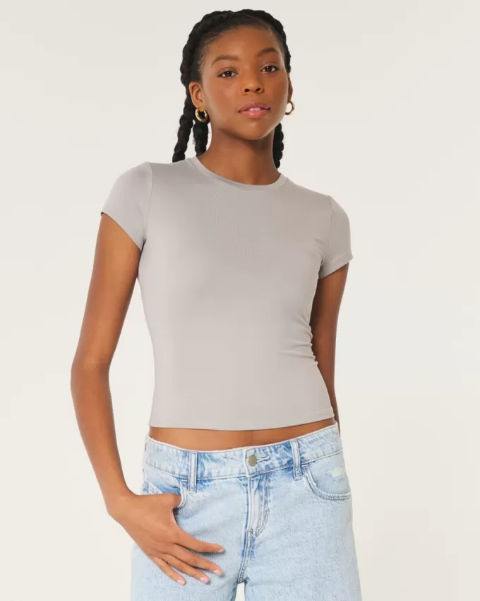 Seamless Fabric Longline Crew Baby Tee,Seamless Fabric Longline Crew Baby Tee Seamless Fabric Longline Crew Baby Tee,Seamless Fabric Longline Crew Baby Tee