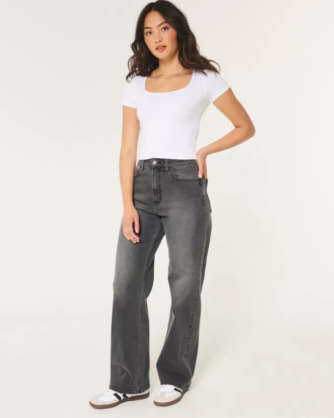 Seamless Fabric Square-Neck Baby Tee,Seamless Fabric Square-Neck Baby Tee