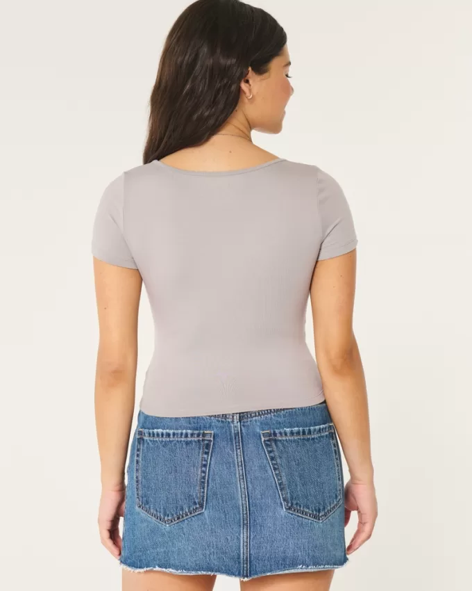 Seamless Fabric Square-Neck Baby Tee,Seamless Fabric Square-Neck Baby Tee Seamless Fabric Square-Neck Baby Tee,Seamless Fabric Square-Neck Baby Tee