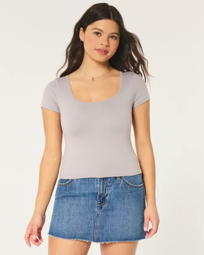 Seamless Fabric Square-Neck Baby Tee,Seamless Fabric Square-Neck Baby Tee Seamless Fabric Square-Neck Baby Tee,Seamless Fabric Square-Neck Baby Tee