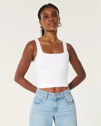 Seamless Fabric Square-Neck Tank,Seamless Fabric Square-Neck Tank