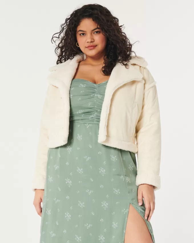 Sherpa-Lined Faux Suede Crop Biker Jacket,Sherpa-Lined Faux Suede Crop Biker Jacket Sherpa-Lined Faux Suede Crop Biker Jacket,Sherpa-Lined Faux Suede Crop Biker Jacket