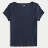 Short-Sleeve Button-Through Pointelle Top,Short-Sleeve Button-Through Pointelle Top