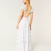 Short-Sleeve Channeled Waist Maxi Dress,Short-Sleeve Channeled Waist Maxi Dress