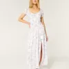Short-Sleeve Channeled Waist Maxi Dress,Short-Sleeve Channeled Waist Maxi Dress