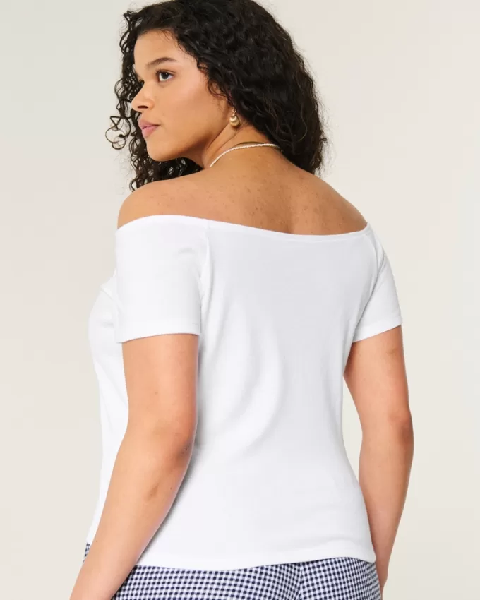 Short Sleeve Skimming Off-the-Shoulder Top,Short Sleeve Skimming Off-the-Shoulder Top Short Sleeve Skimming Off-the-Shoulder Top,Short Sleeve Skimming Off-the-Shoulder Top