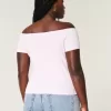 Short Sleeve Skimming Off-the-Shoulder Top,Short Sleeve Skimming Off-the-Shoulder Top Short Sleeve Skimming Off-the-Shoulder Top,Short Sleeve Skimming Off-the-Shoulder Top