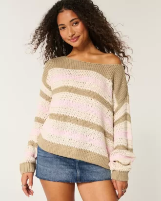 Slouchy Off-the-Shoulder Sweater,Slouchy Off-the-Shoulder Sweater