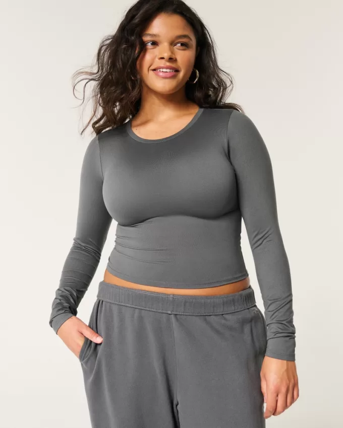 Soft Stretch Seamless Fabric Long-Sleeve Crew Top,Soft Stretch Seamless Fabric Long-Sleeve Crew Top Soft Stretch Seamless Fabric Long-Sleeve Crew Top,Soft Stretch Seamless Fabric Long-Sleeve Crew Top