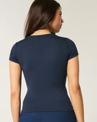 Soft Stretch Seamless Fabric Longline Baby Tee,Soft Stretch Seamless Fabric Longline Baby Tee