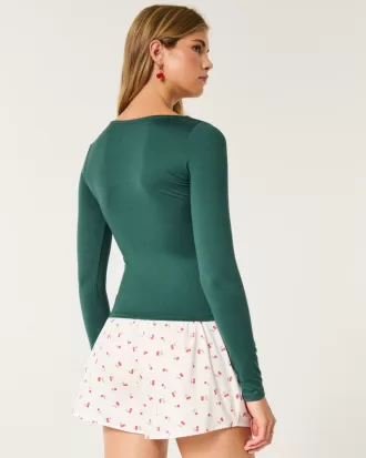 Soft Stretch Seamless Fabric Scoop Top,Soft Stretch Seamless Fabric Scoop Top