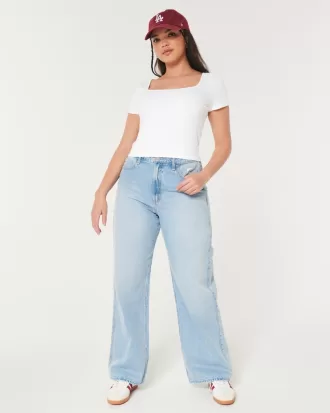 Soft Stretch Seamless Fabric Square Neck Baby Tee,Soft Stretch Seamless Fabric Square Neck Baby Tee