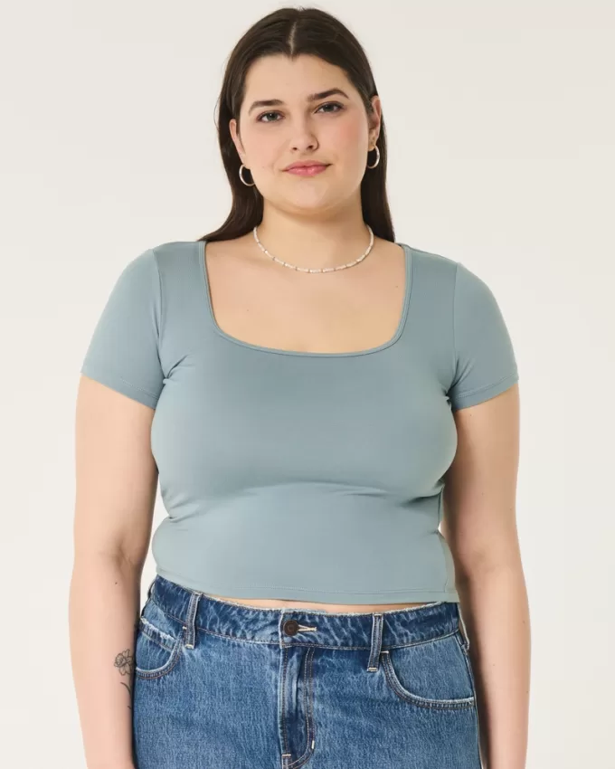 Soft Stretch Seamless Fabric Square Neck Baby Tee,Soft Stretch Seamless Fabric Square Neck Baby Tee Soft Stretch Seamless Fabric Square Neck Baby Tee,Soft Stretch Seamless Fabric Square Neck Baby Tee