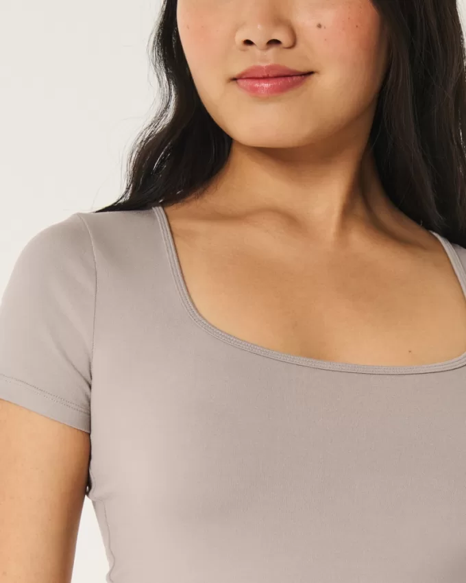 Soft Stretch Seamless Fabric Square Neck Baby Tee,Soft Stretch Seamless Fabric Square Neck Baby Tee Soft Stretch Seamless Fabric Square Neck Baby Tee,Soft Stretch Seamless Fabric Square Neck Baby Tee