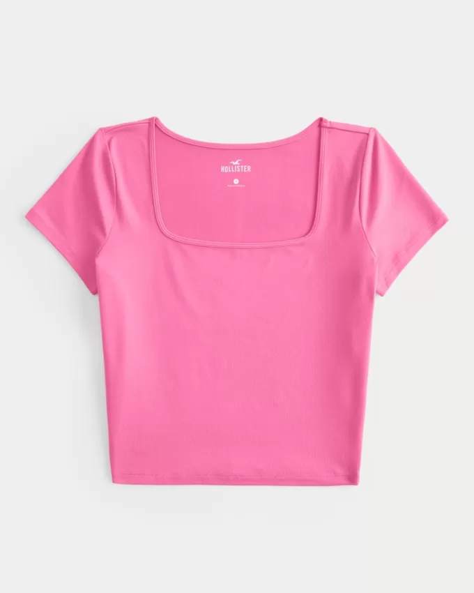 Soft Stretch Seamless Fabric Square Neck Baby Tee,Soft Stretch Seamless Fabric Square Neck Baby Tee Soft Stretch Seamless Fabric Square Neck Baby Tee,Soft Stretch Seamless Fabric Square Neck Baby Tee