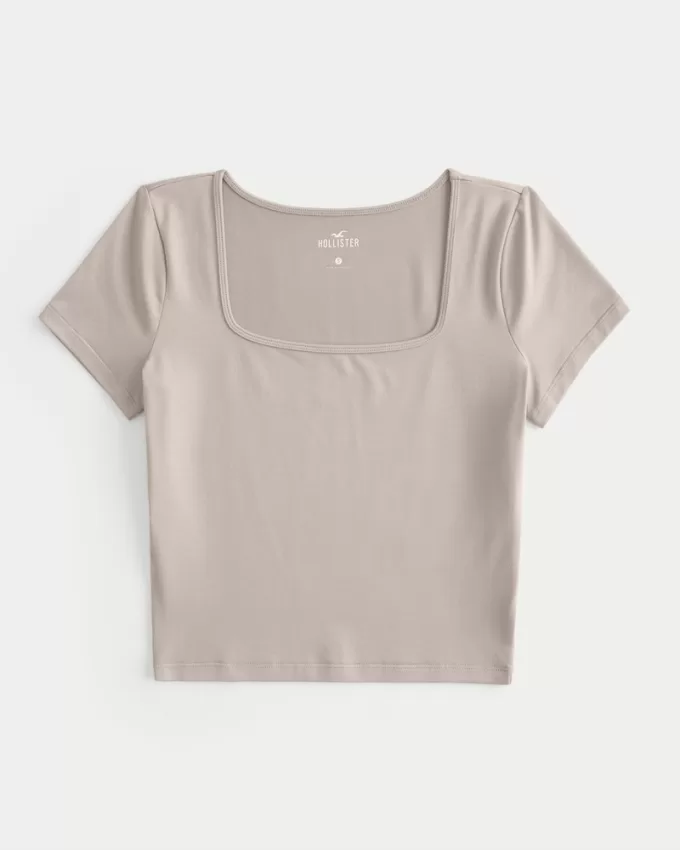 Soft Stretch Seamless Fabric Square Neck Baby Tee,Soft Stretch Seamless Fabric Square Neck Baby Tee Soft Stretch Seamless Fabric Square Neck Baby Tee,Soft Stretch Seamless Fabric Square Neck Baby Tee