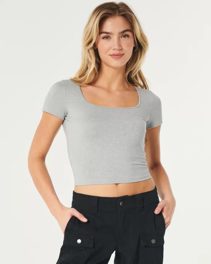 Soft Stretch Seamless Fabric Square Neck Baby Tee,Soft Stretch Seamless Fabric Square Neck Baby Tee Soft Stretch Seamless Fabric Square Neck Baby Tee,Soft Stretch Seamless Fabric Square Neck Baby Tee