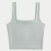 Soft Stretch Seamless Fabric Square-Neck Tank,Soft Stretch Seamless Fabric Square-Neck Tank