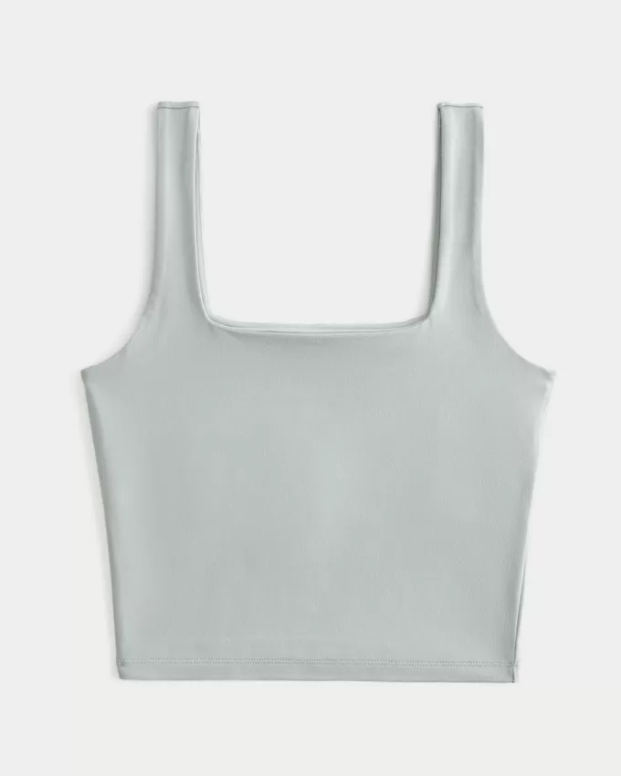 Soft Stretch Seamless Fabric Square-Neck Tank,Soft Stretch Seamless Fabric Square-Neck Tank