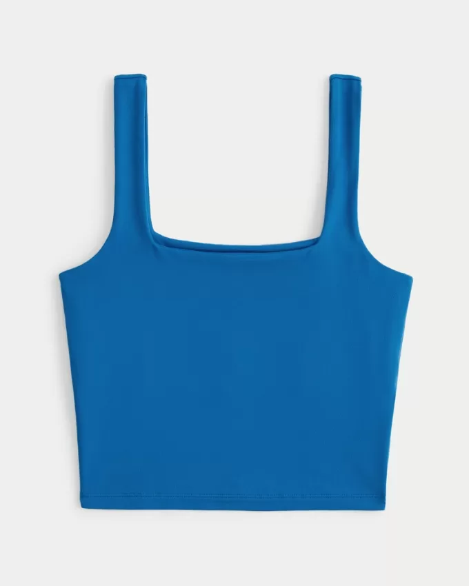 Soft Stretch Seamless Fabric Square-Neck Tank,Soft Stretch Seamless Fabric Square-Neck Tank