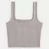 Soft Stretch Seamless Fabric Square-Neck Tank,Soft Stretch Seamless Fabric Square-Neck Tank