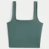 Soft Stretch Seamless Fabric Square-Neck Tank,Soft Stretch Seamless Fabric Square-Neck Tank