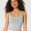 Soft Stretch Seamless Fabric Square-Neck Tank,Soft Stretch Seamless Fabric Square-Neck Tank