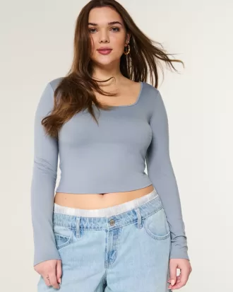 Soft Stretch Seamless Fabric Square-Neck Top,Soft Stretch Seamless Fabric Square-Neck Top Soft Stretch Seamless Fabric Square-Neck Top,Soft Stretch Seamless Fabric Square-Neck Top