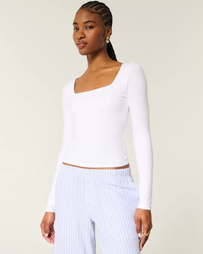 Soft Stretch Seamless Fabric Square-Neck Top,Soft Stretch Seamless Fabric Square-Neck Top Soft Stretch Seamless Fabric Square-Neck Top,Soft Stretch Seamless Fabric Square-Neck Top