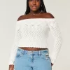 Stitchy Crochet-Style Off-the-Shoulder Sweater,Stitchy Crochet-Style Off-the-Shoulder Sweater Stitchy Crochet-Style Off-the-Shoulder Sweater,Stitchy Crochet-Style Off-the-Shoulder Sweater