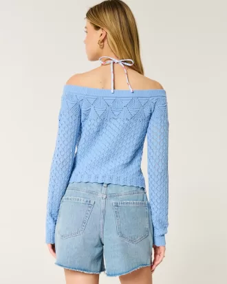 Stitchy Crochet-Style Off-the-Shoulder Sweater,Stitchy Crochet-Style Off-the-Shoulder Sweater Stitchy Crochet-Style Off-the-Shoulder Sweater,Stitchy Crochet-Style Off-the-Shoulder Sweater