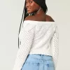 Stitchy Crochet-Style Off-the-Shoulder Sweater,Stitchy Crochet-Style Off-the-Shoulder Sweater Stitchy Crochet-Style Off-the-Shoulder Sweater,Stitchy Crochet-Style Off-the-Shoulder Sweater
