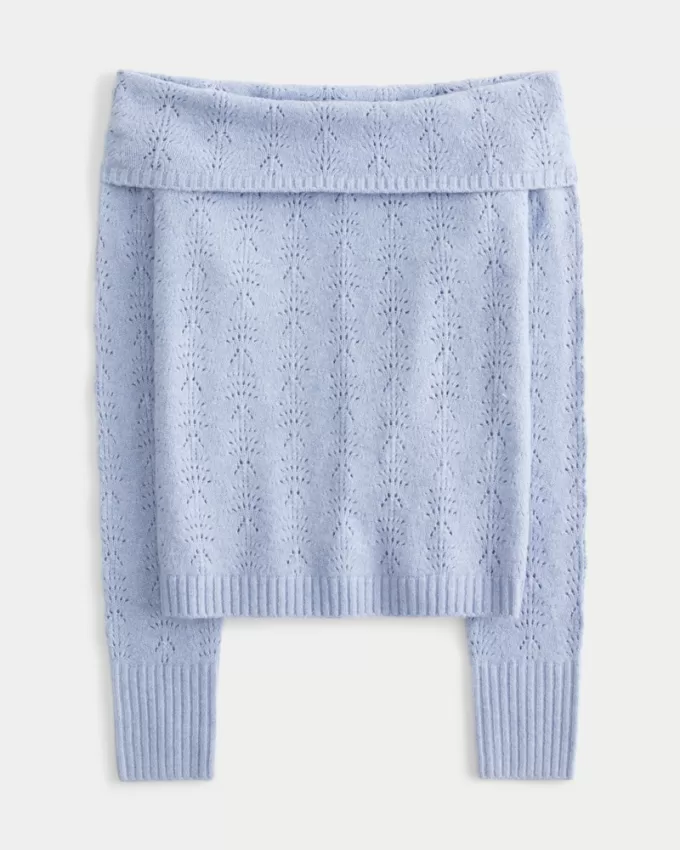 Stitchy Off-the-Shoulder Sweater,Stitchy Off-the-Shoulder Sweater Stitchy Off-the-Shoulder Sweater,Stitchy Off-the-Shoulder Sweater