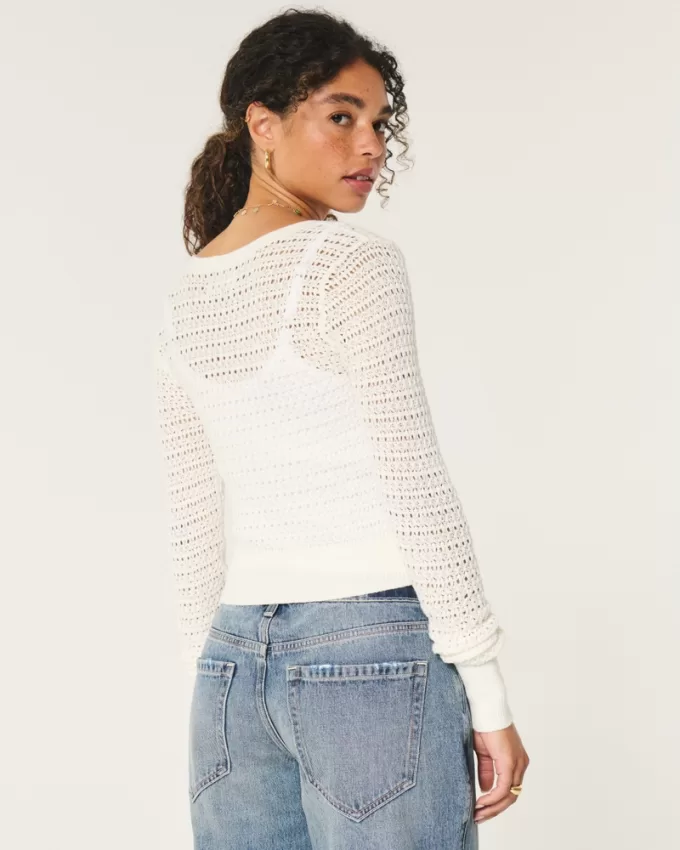 Stitchy Scoop Sweater,Stitchy Scoop Sweater